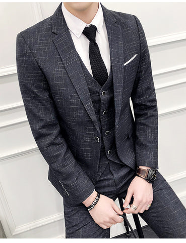 Black grey Wedding groomsmen wedding suit men's suit