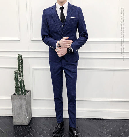 Blue Wedding groomsmen wedding suit men's suit