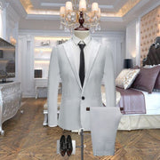 White Wedding blazer jeans slim suit