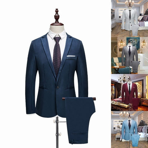 Blue Wedding blazer jeans slim suit