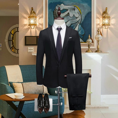 black grey Wedding suit slim suit