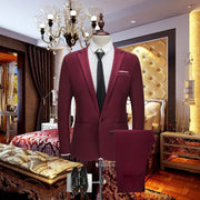 Wine Wedding blazer jeans slim suit
